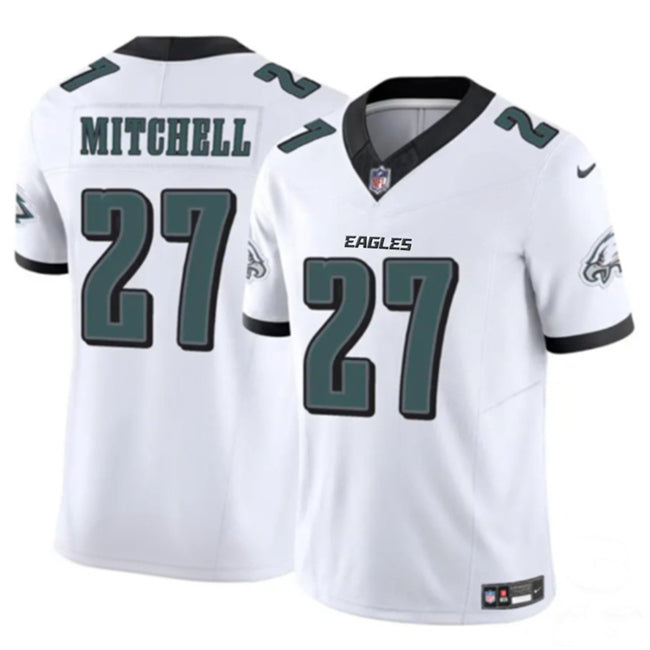 Mens Philadelphia Eagles #27 Quinyon Mitchell White 2024 New FUSE Vapor Untouchable Limited Stitched Football Jersey