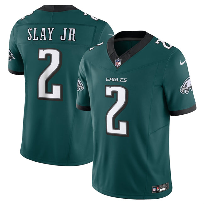 Mens Philadelphia Eagles #2 Darius Slay JR Green 2024 New FUSE Vapor Untouchable Limited Stitched Football Jersey