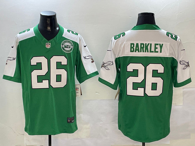 Mens Philadelphia Eagles #26 Saquon Barkley Green/White 2024 FUSE With Patch Vapor Untouchable Limited Stitched Football Jersey