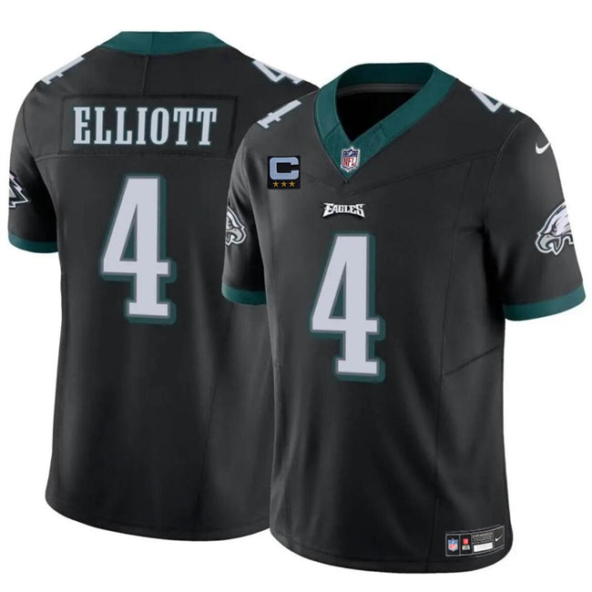 Mens Philadelphia Eagles #4 Jake Elliott Black 2024 FUSE With 3-Star C Patch Vapor Untouchable Limited Stitched Football Jersey