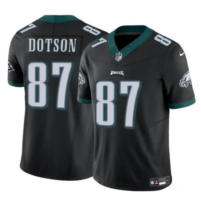 Mens Philadelphia Eagles #87 Jahan Dotson Black FUSE Vapor Untouchable Limited Stitched Football Jersey