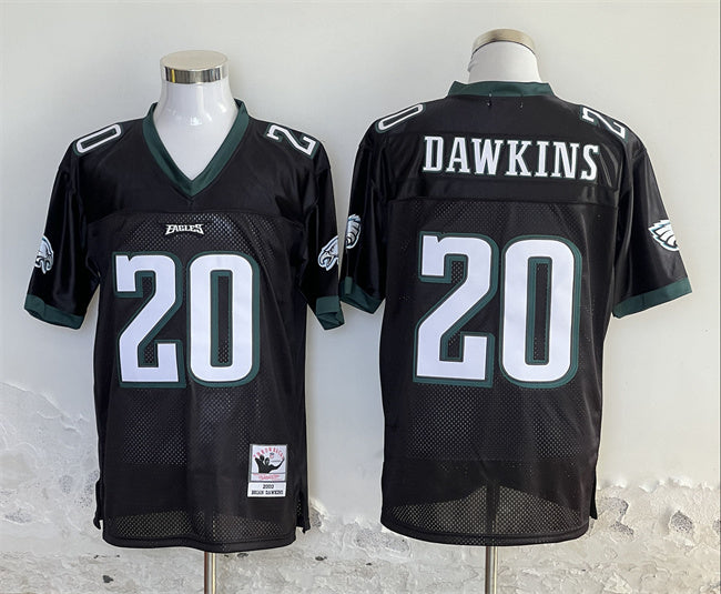 Mens Philadelphia Eagles #20 Brian Dawkins Black Stitched Football Jersey