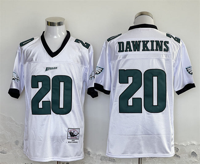 Mens Philadelphia Eagles #20 Brian Dawkins White Stitched Football Jersey