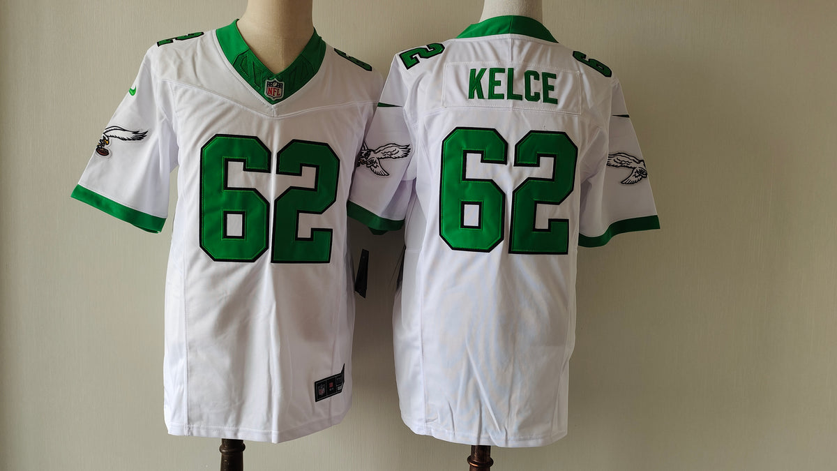 Mens Philadelphia Eagles #62 Jason Kelce White FUSE Vapor Untouchable Stitched Football Jersey