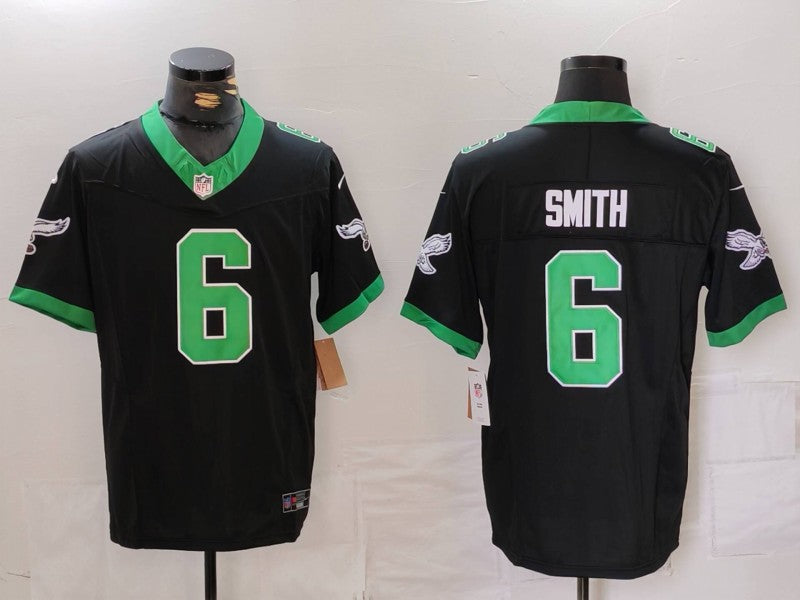 Mens Philadelphia Eagles #6 DeVonta Smith Black FUSE Vapor Untouchable Stitched Football Jersey