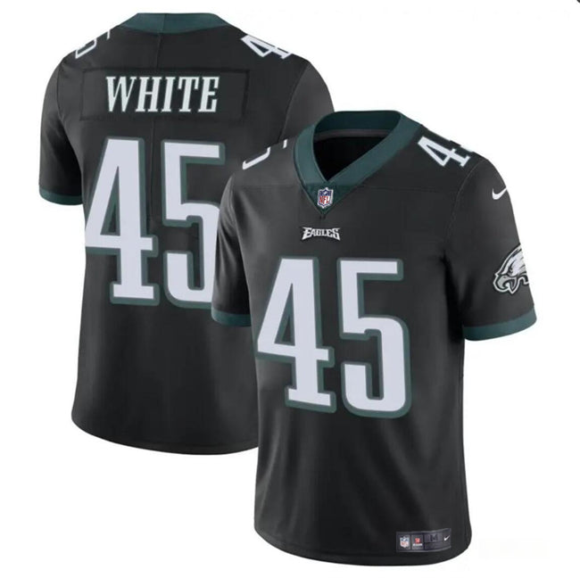 Mens Philadelphia Eagles #45 Devin White Black Vapor Untouchable Limited Stitched Football Jersey