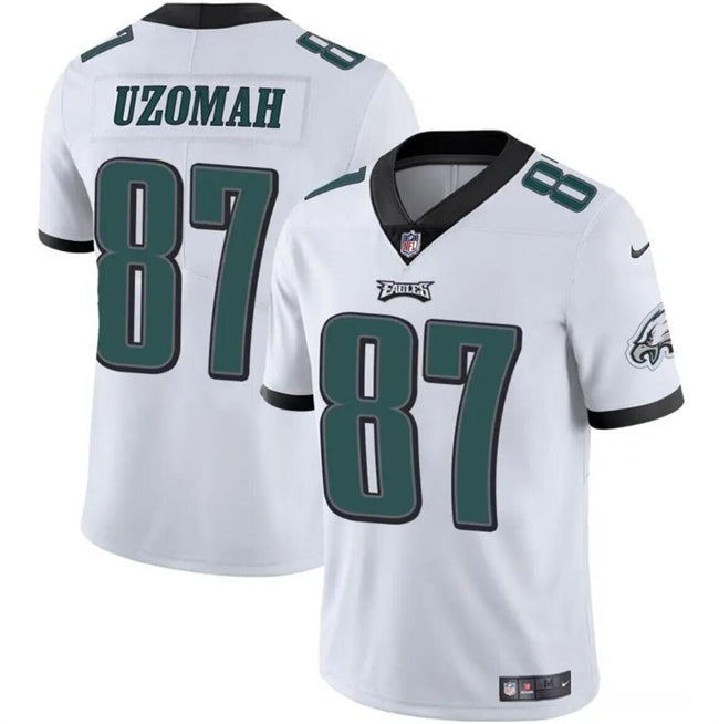 Mens Philadelphia Eagles #87 CJ Uzomah White Vapor Untouchable Limited Stitched Football Jersey