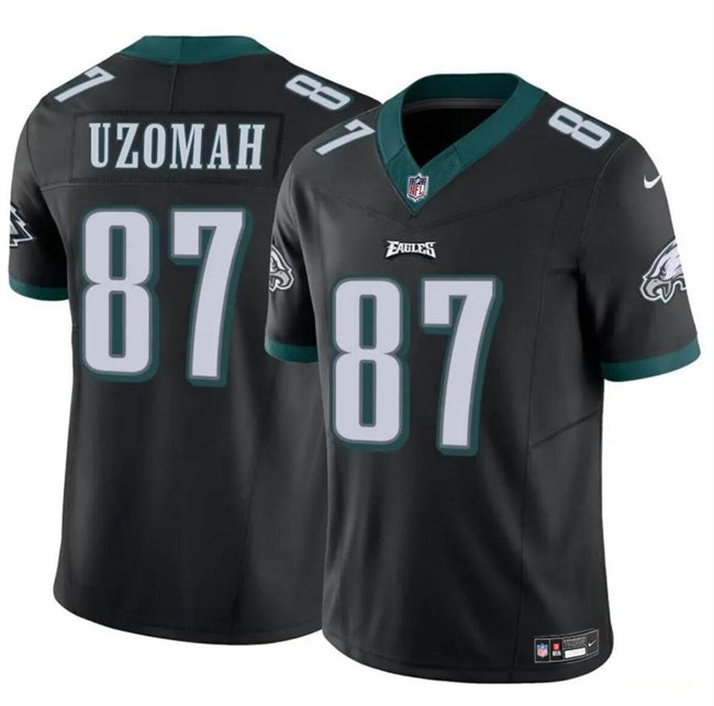 Mens Philadelphia Eagles #87 CJ Uzomah Black 2023 FUSE Vapor Untouchable Limited Stitched Football Jersey