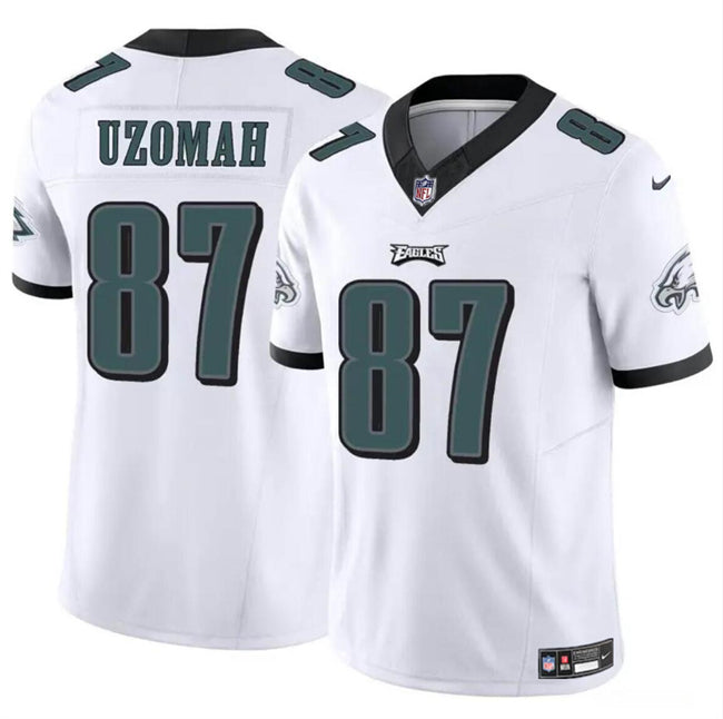Mens Philadelphia Eagles #87 CJ Uzomah White 2023 FUSE Vapor Untouchable Limited Stitched Football Jersey