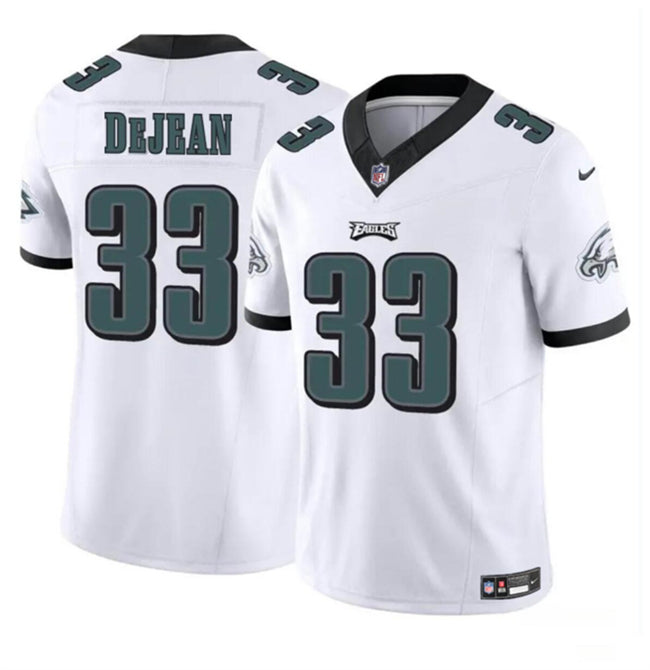 Mens Philadelphia Eagles #33 Cooper DeJean White 2024 Draft FUSE Vapor Untouchable Limited Stitched Football Jersey
