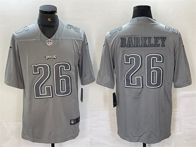 Mens Philadelphia Eagles #26 Saquon Barkley Grey Atmosphere Fashion Stitched Jersey