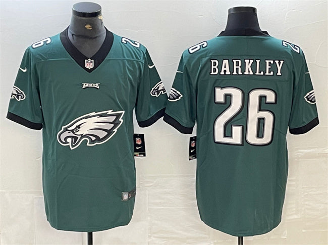 Mens Philadelphia Eagles #26 Saquon Barkley Green Team Big Logo Limited Vapor untouchable Limited Stitched Jersey