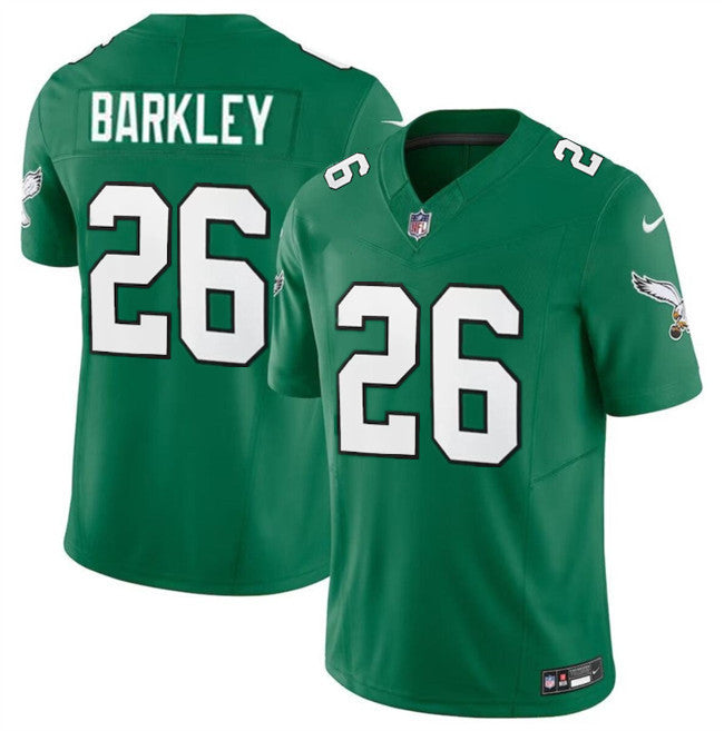 Mens Philadelphia Eagles #26 Saquon Barkley Green 2023 FUSE Vapor Untouchable Limited Throwback Stitched Football Jersey