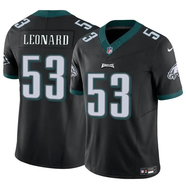Mens Philadelphia Eagles #53 Shaquille Leonard Black 2023 FUSE Vapor Untouchable Limited Stitched Football Jersey