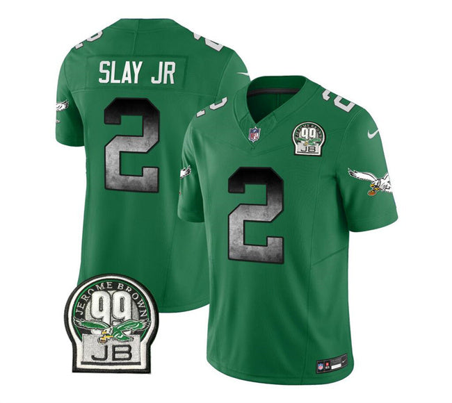 Mens Philadelphia Eagles #2 Darius Slay JR Green 2023 FUSE Throwback Vapor Untouchable Limited Stitched Football Jersey
