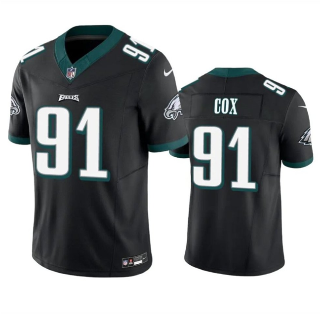 Mens Philadelphia Eagles #91 Fletcher Cox Black 2023 FUSE Vapor Untouchable Limited Stitched Football Jersey