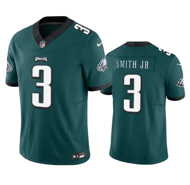 Mens Philadelphia Eagles #3 Nolan Smith JR Green 2023 FUSE Vapor Untouchable Limited Stitched Football Jersey