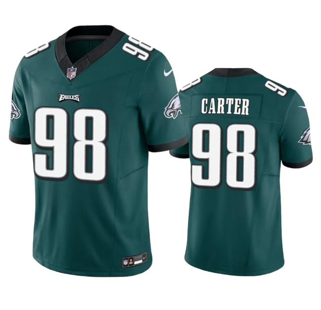 Mens Philadelphia Eagles #98 Jalen Carter Green 2023 FUSE Vapor Untouchable Limited Stitched Football Jersey