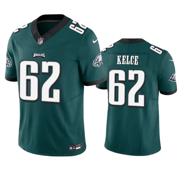 Mens Philadelphia Eagles #62 Jason Kelce Green 2023 FUSE Vapor Untouchable Limited Stitched Football Jersey