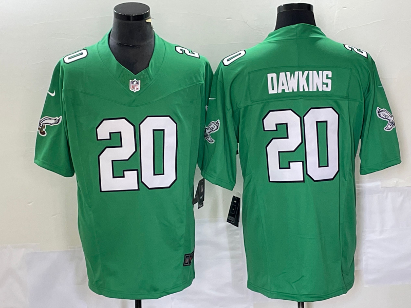 Mens Philadelphia Eagles #20 Brian Dawkins Green 2023 FUSE Vapor Untouchable Stitched Football Jersey