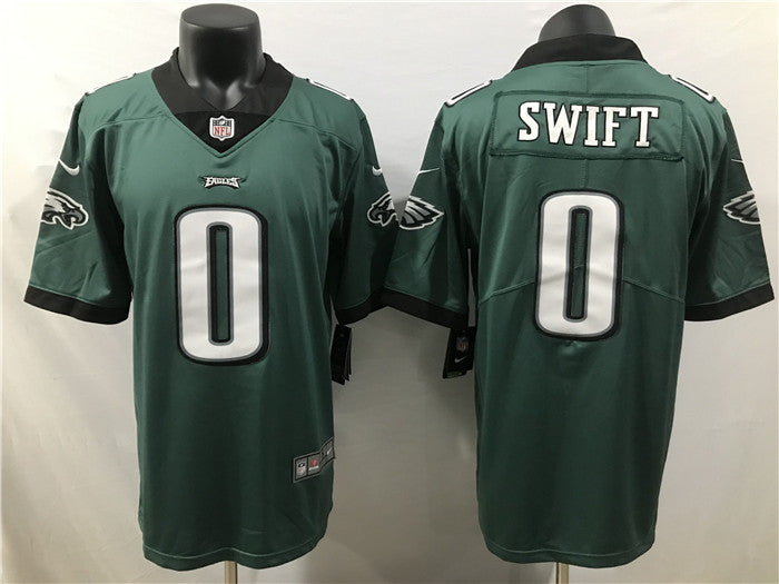 Mens Philadelphia Eagles #0 DAndre Swift Green 2023 Draft Vapor Limited Stitched Football Jersey