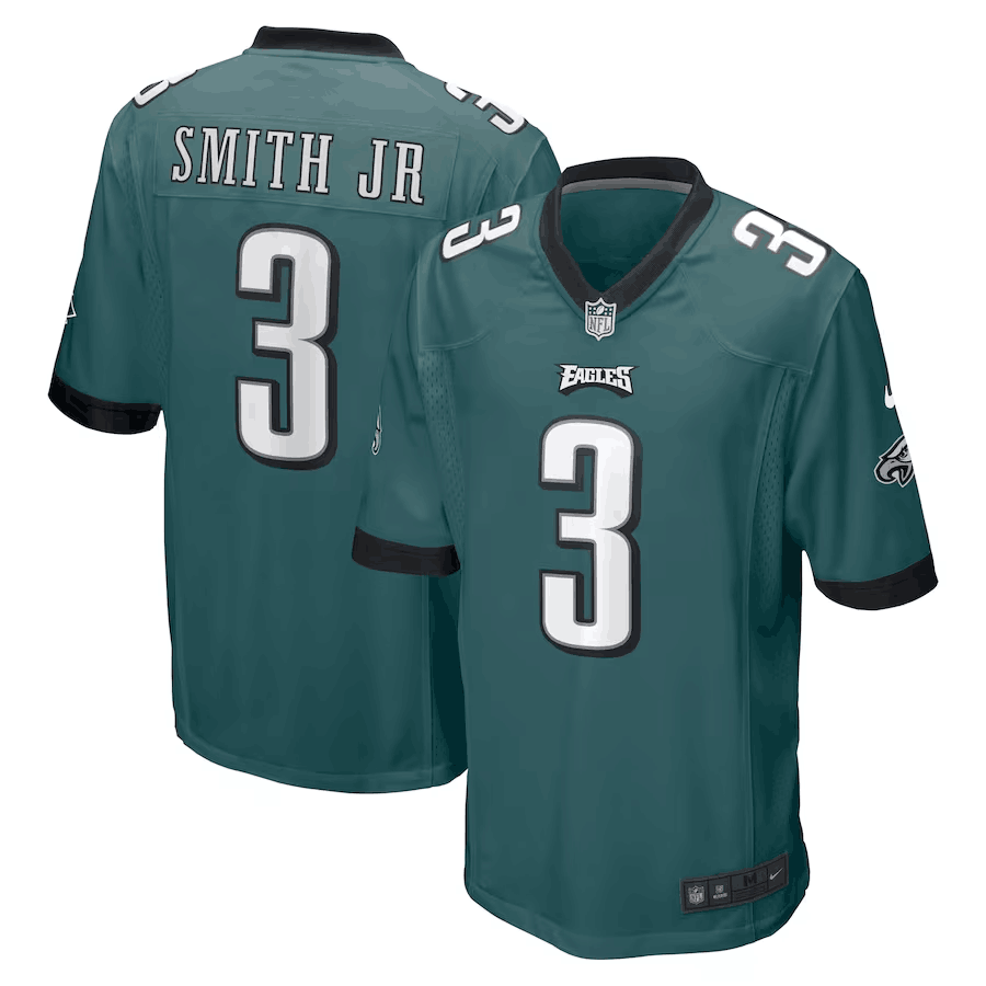 Mens Philadelphia Eagles #3 Nolan Smith JR Green 2023 Draft Stitched Game Jersey