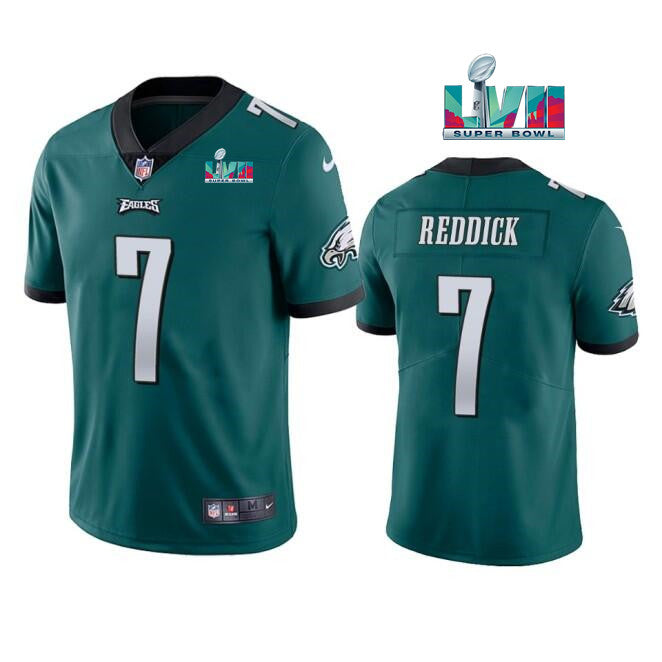 Mens Philadelphia Eagles #7 Haason Reddick Green Super Bowl LVII Patch Vapor Untouchable Limited Stitched Jersey