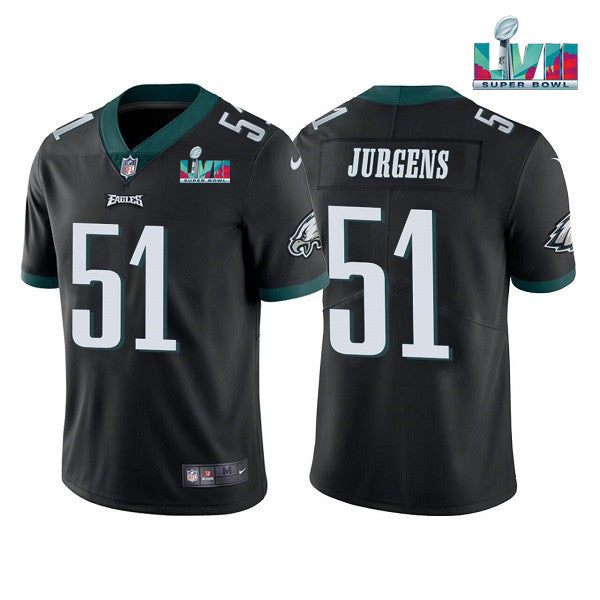 Mens Philadelphia Eagles #51 Cam Jurgens Black Super Bowl LVII Vapor Untouchable Limited Stitched Jersey