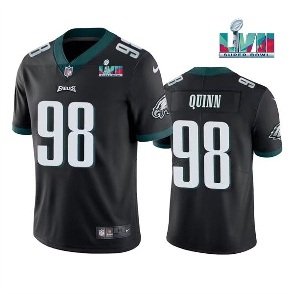 Mens Philadelphia Eagles #98 Robert Quinn Black Super Bowl LVII Vapor Untouchable Limited Stitched Jersey