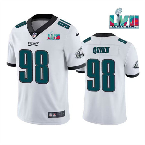 Mens Philadelphia Eagles #98 Robert Quinn White Super Bowl LVII Vapor Untouchable Limited Stitched Jersey