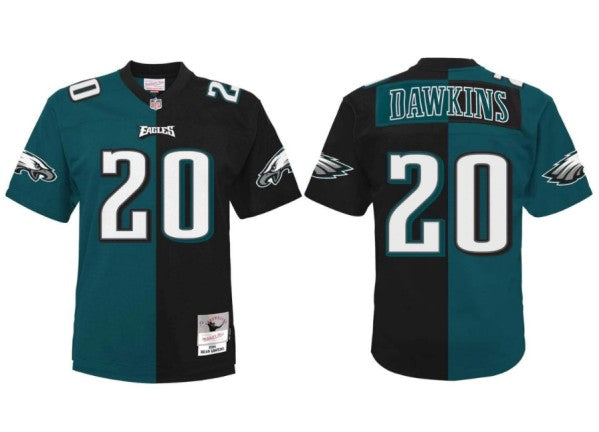 Mens Philadelphia Eagles #20 Brian Dawkins Green/Balck Split Stitched Jersey