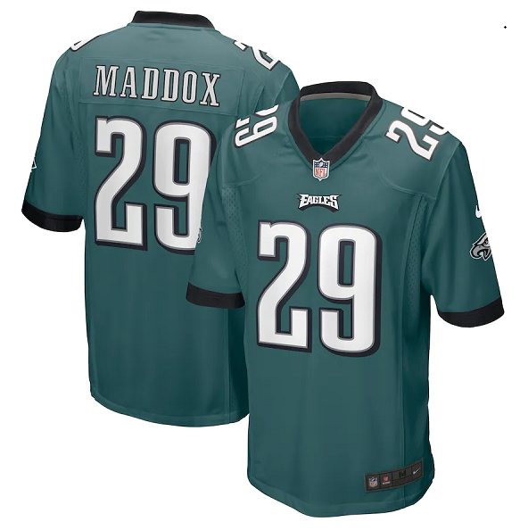 Mens Philadelphia Eagles #29 Avonte Maddox Green Stitched Game Jersey