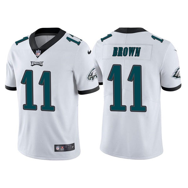Mens Philadelphia Eagles #11 A J Brown White Vapor Untouchable Limited Stitched Jersey