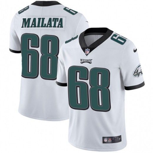 Mens Philadelphia Eagles #68 Jordan Mailata White Vapor Untouchable Limited Stitched Jersey