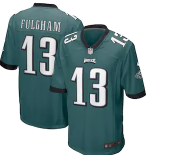 Mens Philadelphia Eagles #13 Travis Fulgham Midnight Green Game Jersey