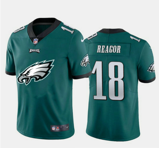 Mens Philadelphia Eagles #18 Jalen Reagor Green 2020 Team Big Logo Limited Stitched Jersey