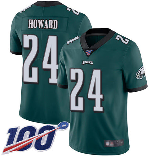 Mens Philadelphia Eagles #24 Jordan Howard Green 2019 100th Season Vapor Untouchable Limited Stitched NFL Jersey