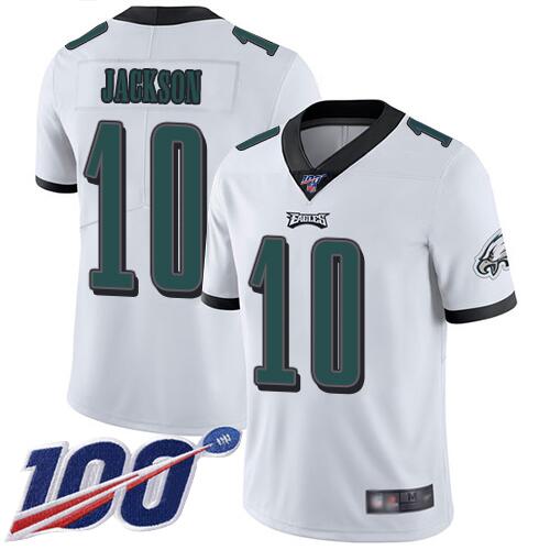 Mens Philadelphia Eagles #10 DeSean Jackson White 2019 100th Season Vapor Untouchable Limited Stitched NFL Jersey