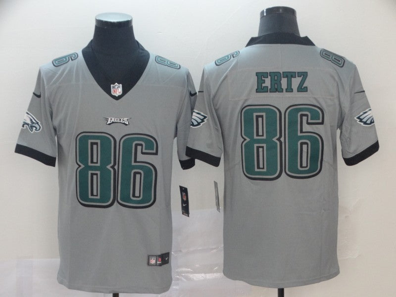 Mens Philadelphia Eagles #86 Zach Ertz Silver Inverted Legend Stitched NFL Jersey