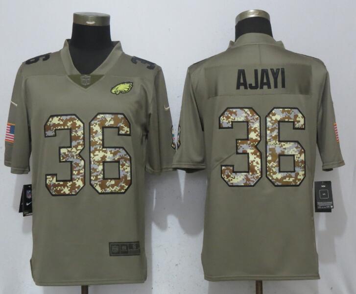 Mens Philadelphia Eagles #36 Jay Ajayi Olive Camo Salute To Service Limited Stitched NFL Jersey