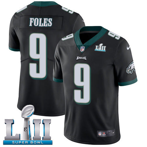 Mens Philadelphia Eagles #9 Nick Foles Black Super Bowl LII Bound Game Stitched NFL Jersey