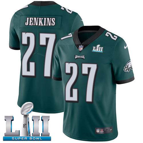 Mens Philadelphia Eagles #27 Malcolm Jenkins Green Super Bowl LII Game Stitched NFL Jersey
