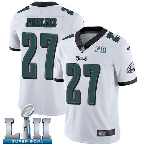 Mens Philadelphia Eagles ##27 Malcolm Jenkins White Super Bowl LII Game Stitched NFL Jersey