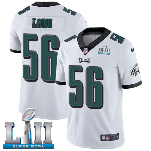 Mens Philadelphia Eagles #56 Chris Long White Super Bowl LII Bound Game Event Stitched NFL Jersey