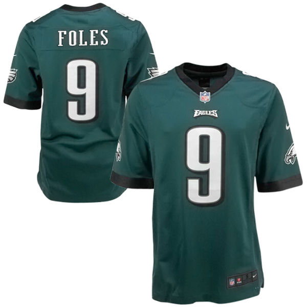 Mens Philadelphia Eagles #9 Nick Foles Midnight Green Game Stitched NFL Jersey