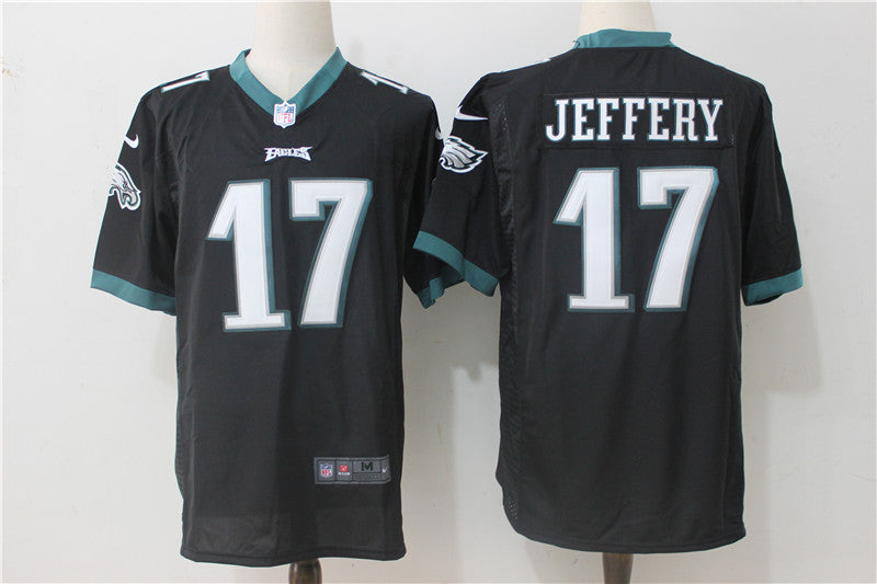 Mens Philadelphia Eagles #17 Alshon Jeffery Nike Black Stitched NFL Game Jersey