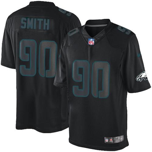 Nike Eagles #90 Marcus Smith Black Mens Stitched NFL Impact Limited Jersey