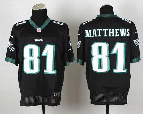 Nike Eagles #81 Jordan Matthews Black Alternate Mens Stitched NFL Elite Jersey