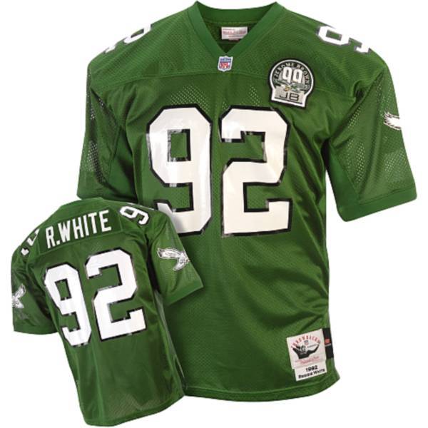 MitchellNess Eagles #92 Reggie White Green Stitched Throwback NFL Jersey