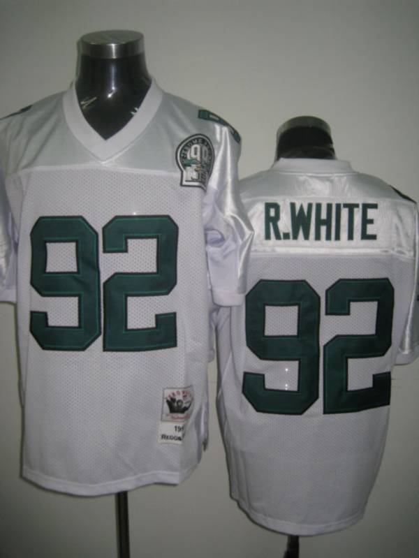 MitchellNess Eagles #92 Reggie White White Stitched Throwback NFL Jersey